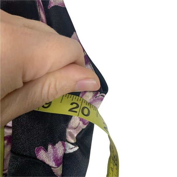 Vintage California Concepts Satin Purple Floral Sleeveless Dress Large - Picture 13 of 13